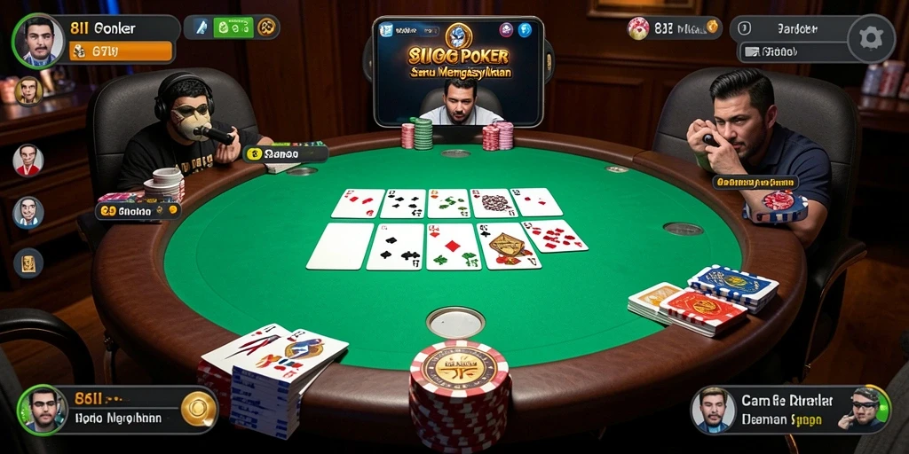 Tampilan gameplay Poker yang menarik dan interaktif di 8II.