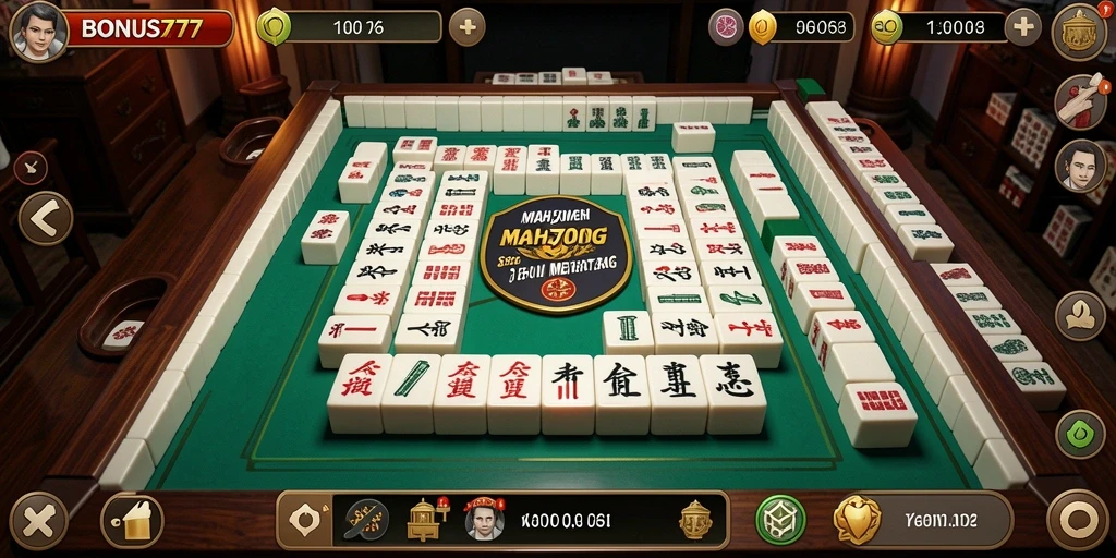 Tampilan menarik dari gameplay Mahjong di BONUS777.