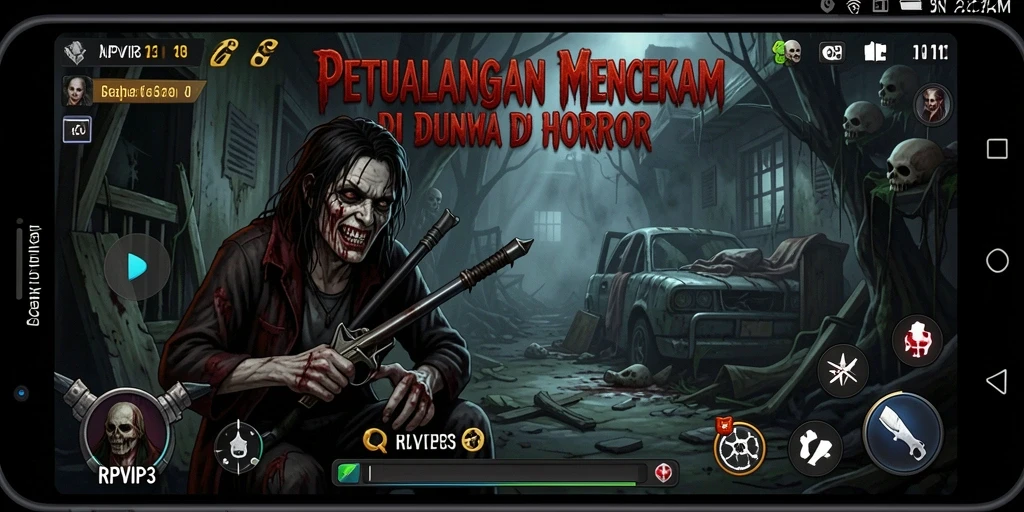 Screenshot gameplay RPVIP3 memperlihatkan suasana Horror yang mencekam.