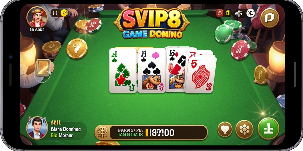 Tampilan gameplay seru dari SVIP8, menyuguhkan pengalaman Domino yang menarik.